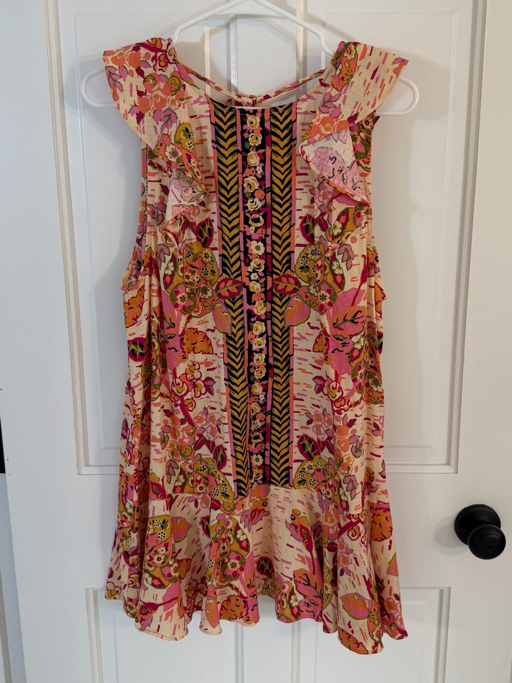 Free People Summer in Tulum Floral Linen Blend Tunic M